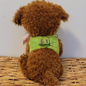 Made in the USA Plush green air mesh red doggie harness with reflectors sz: XXS